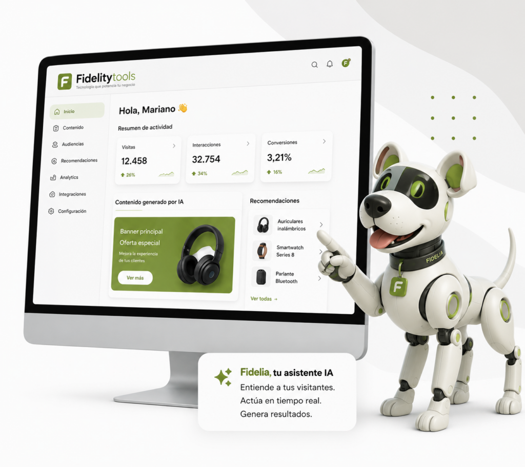 Fidelia mostrando su nuevo producto